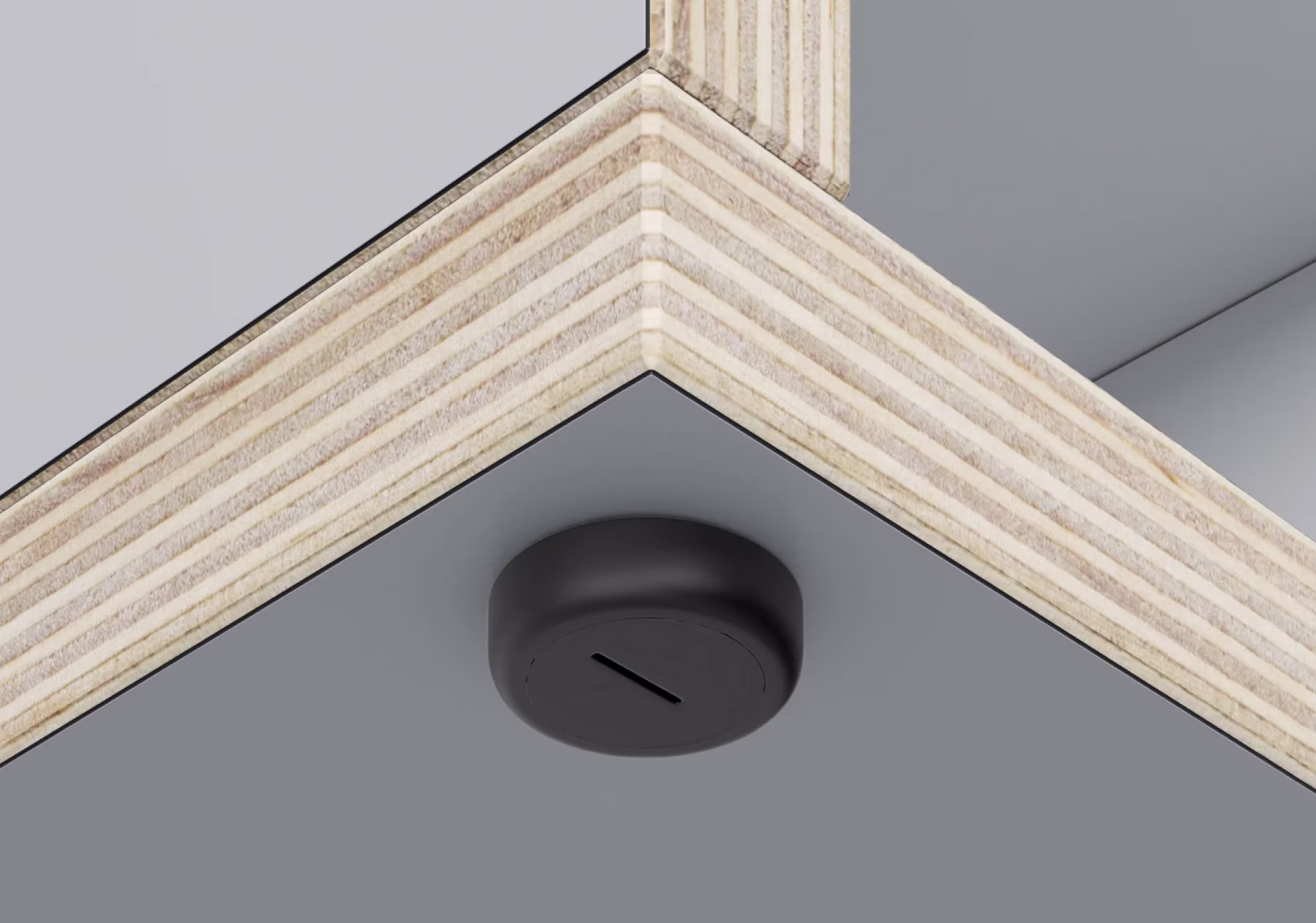 A bedside table in a furnished room