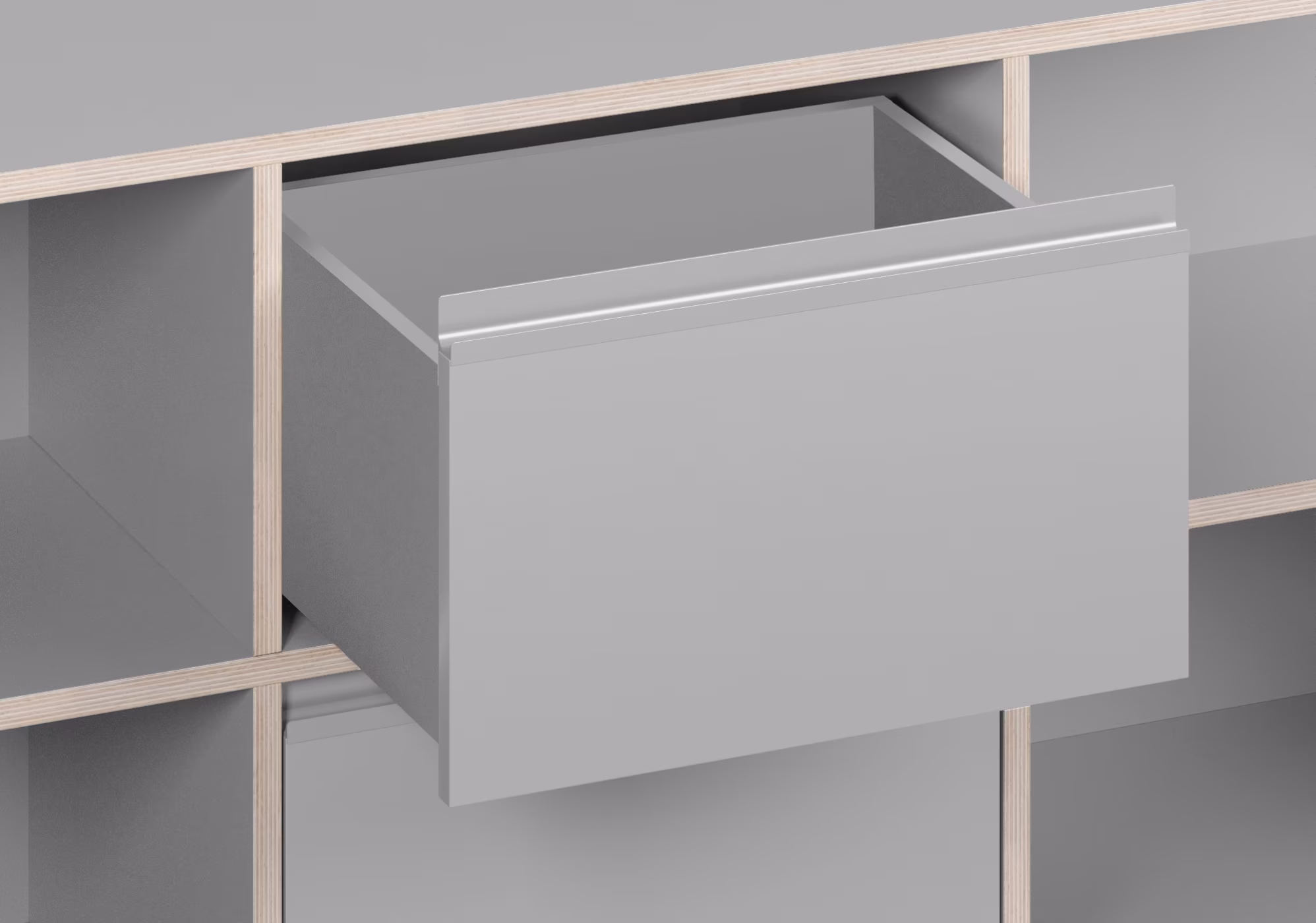 A bedside table in a furnished room