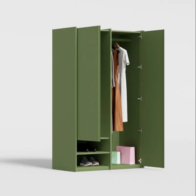 Wardrobe in Green with Rail