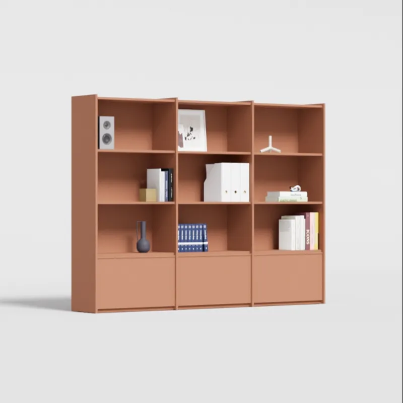 Bookcase in Brown with External Drawers