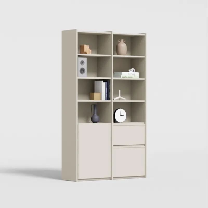 Bookcase in Sand with External Drawers