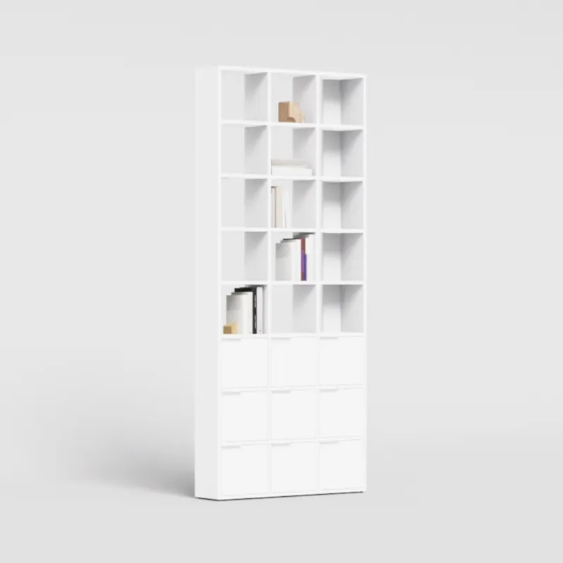 Bookcase in White with Doors