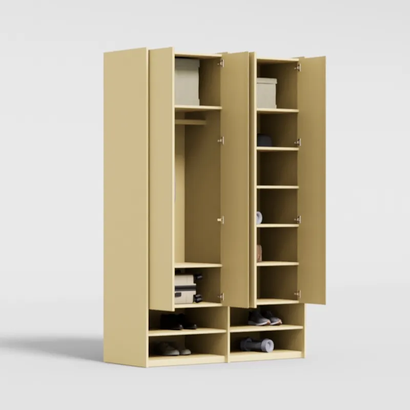 Wardrobe in Butter Yellow with Rail