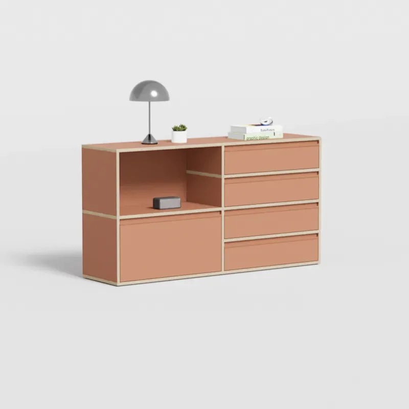 Chest Of Drawers in Clay Brown Plywood with Backpanels