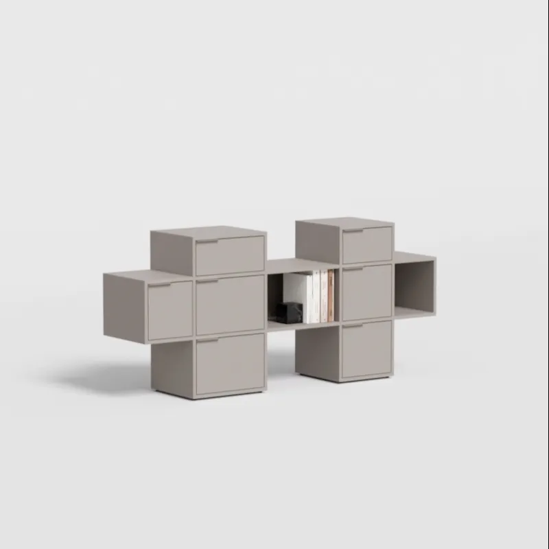 Chest Of Drawers in Stone Grey with Backpanels