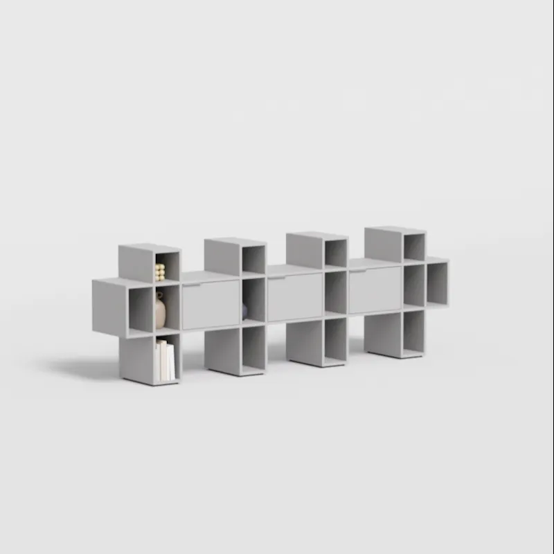 Chest Of Drawers in Grey with Backpanels