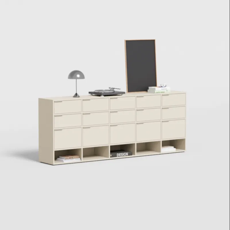 Chest Of Drawers in Beige with Backpanels