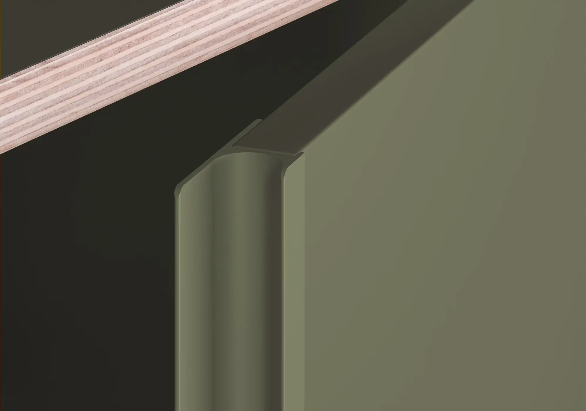 A detail of the overhanging top board