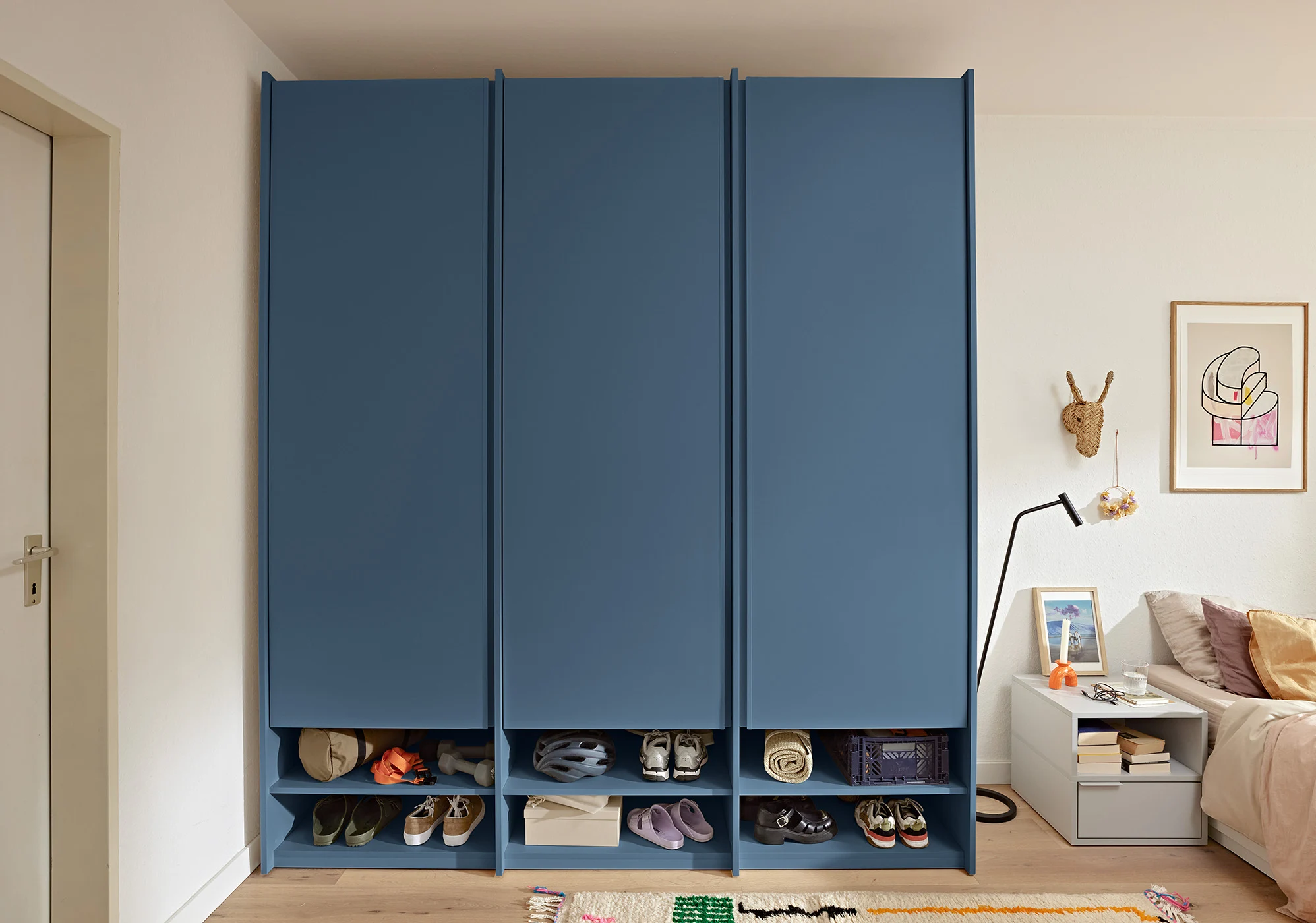 Made-to-order storage in a furnished room