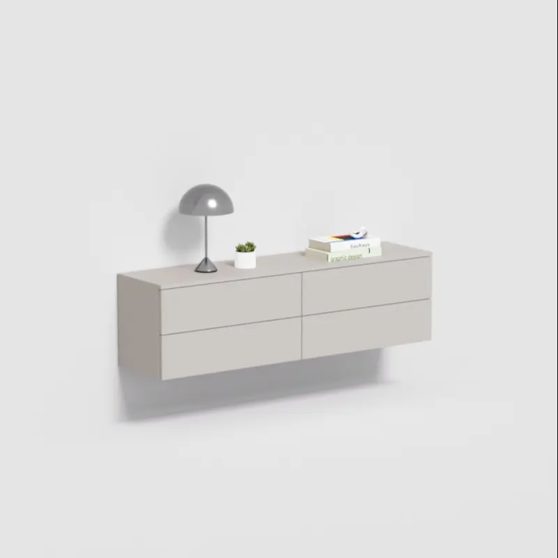 Sideboard in Beige with External Drawers