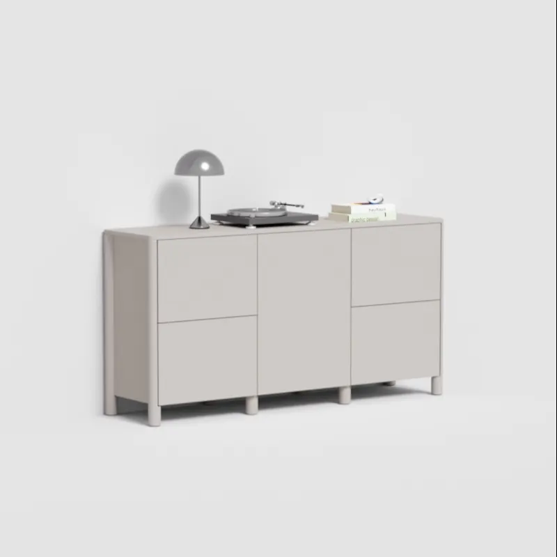 Sideboard in Beige with External Drawers