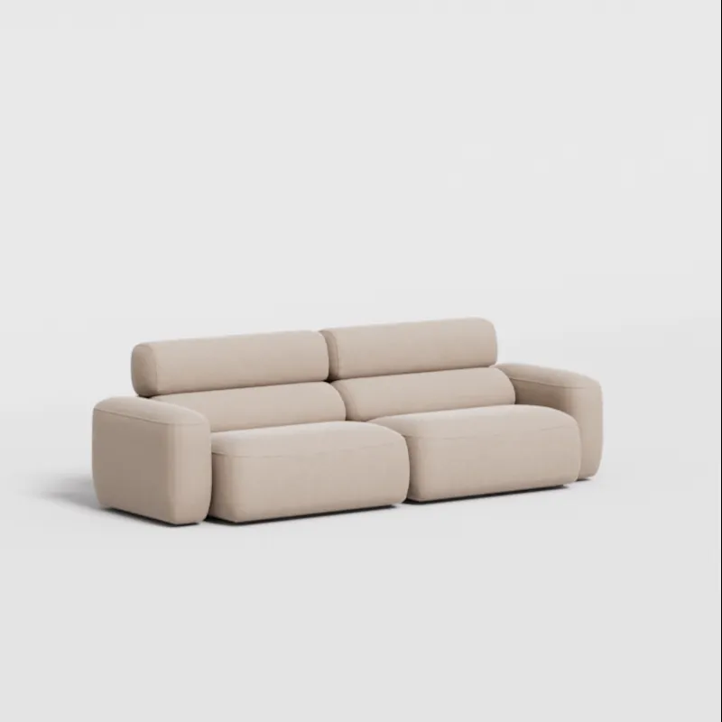3-seater sofa in beige corduroy