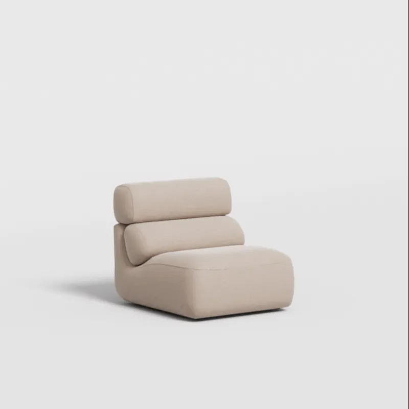 Armchair in beige corduroy