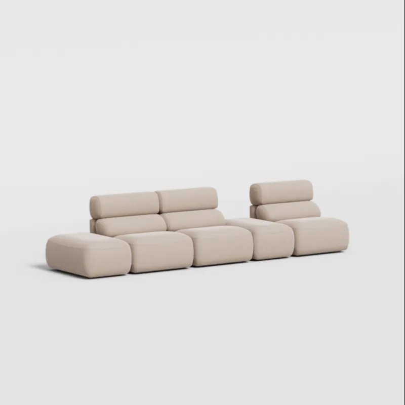 Large sofa in beige corduroy