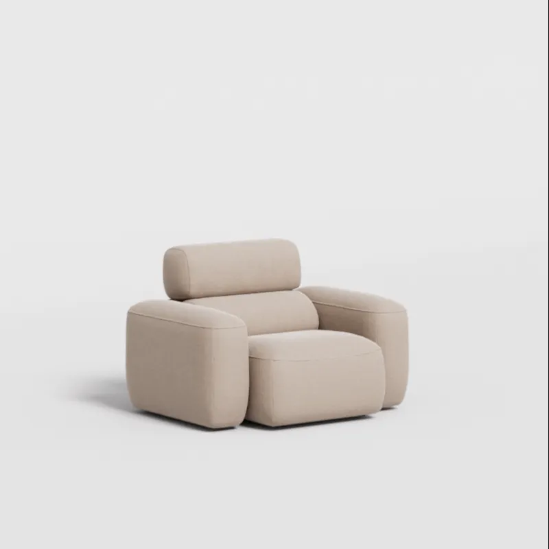 Armchair in beige corduroy