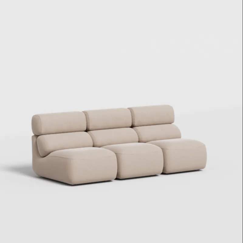 3-seater sofa in beige corduroy