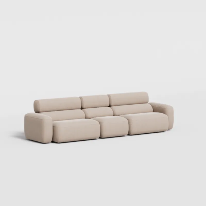 Large sofa in beige corduroy