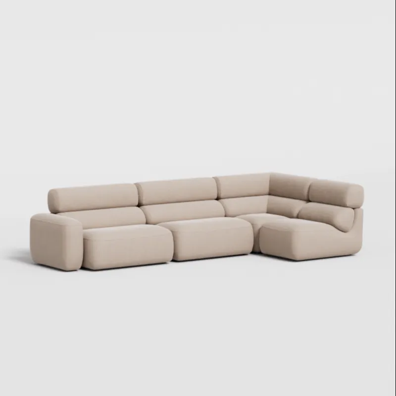 Large sofa in beige corduroy