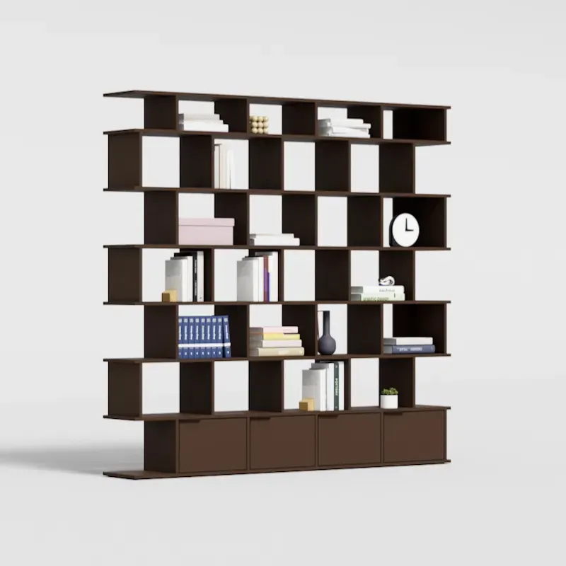 Wall Storage in Dark Brown with Drawers
