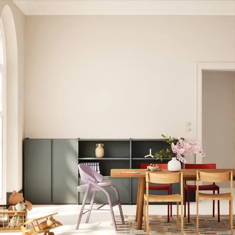 Wall Storage in Dusk Blue with External Drawers and Rail