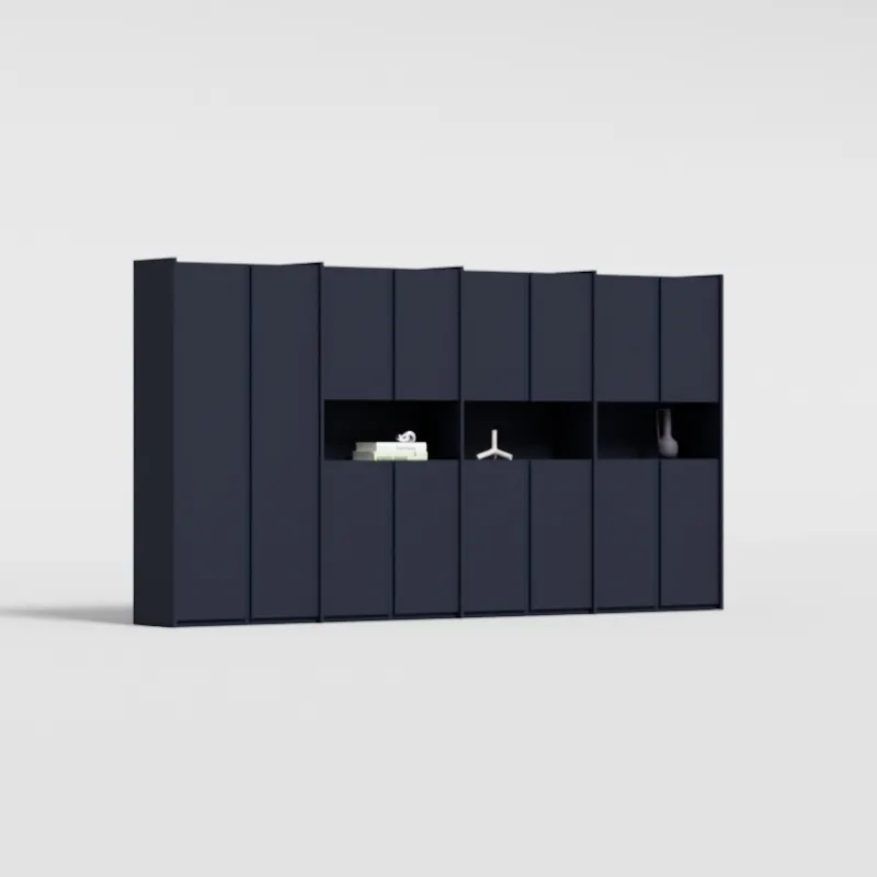 Wall Storage in Midnight Blue with Rail